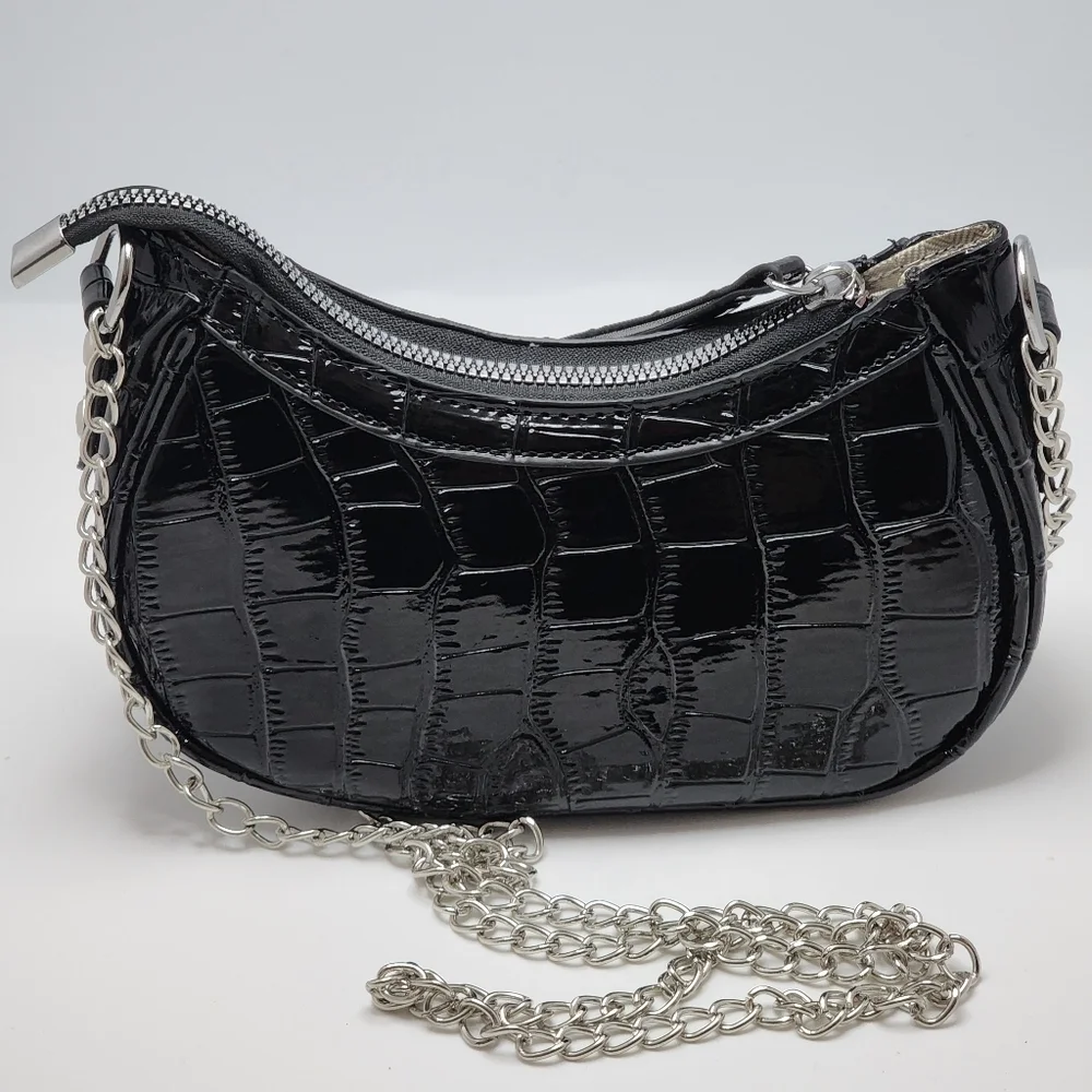 Small Crocodile Embossed Y2K Crossbody Bag